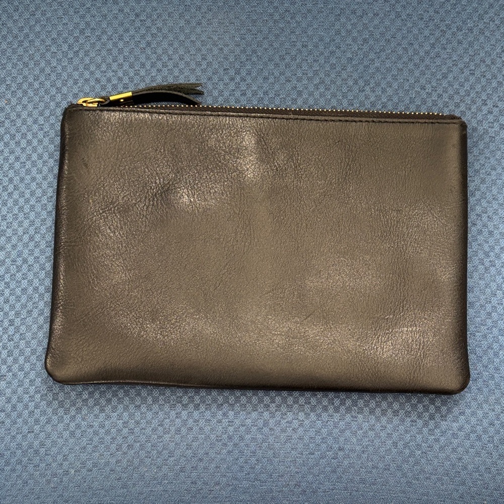 MADEWELL cow leather travel case pouch clutch 9”x 6”